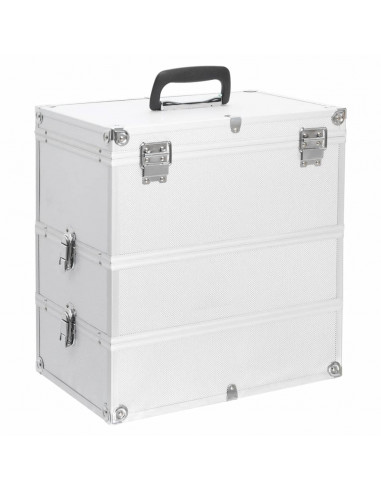 Valigia per Cosmetici 37x24x40 cm Argento in Alluminio