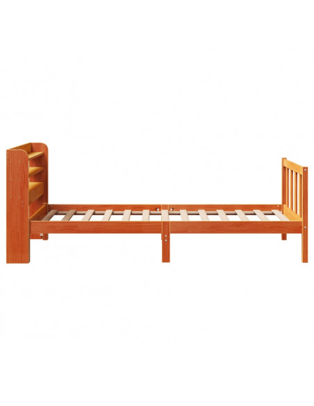 Giroletto con Testiera Marrone Cera 90x200 cm Massello Pino