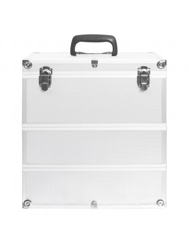 Valigia per Cosmetici 37x24x40 cm Argento in Alluminio