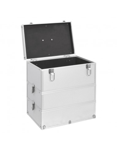 Valigia per Cosmetici 37x24x40 cm Argento in Alluminio