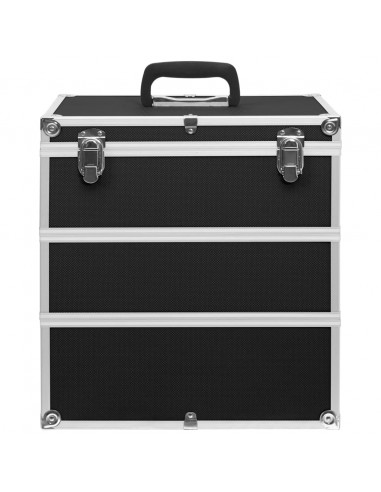 Valigia per Cosmetici 37x24x40 cm Nera in Alluminio