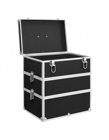 Valigia per Cosmetici 37x24x40 cm Nera in Alluminio