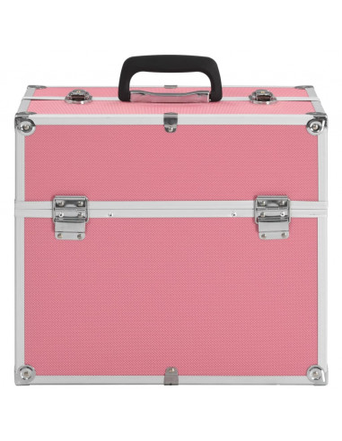 Valigia per Cosmetici 38x23x34 cm Rosa in Alluminio