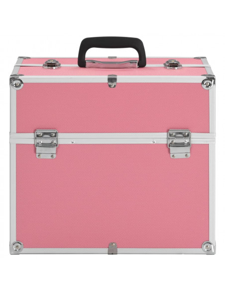 Valigia per Cosmetici 38x23x34 cm Rosa in Alluminio