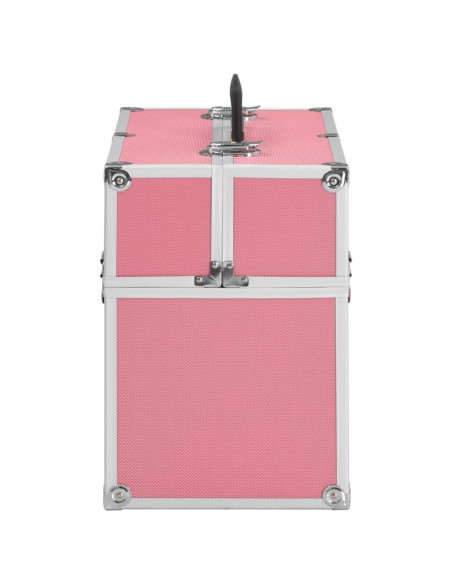 Valigia per Cosmetici 38x23x34 cm Rosa in Alluminio