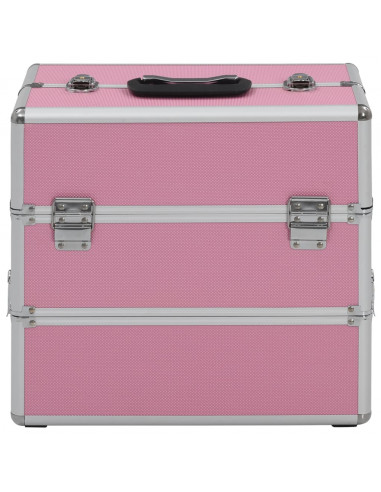 Valigia per Cosmetici 37x24x35 cm Rosa in Alluminio