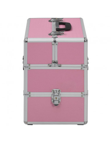 Valigia per Cosmetici 37x24x35 cm Rosa in Alluminio