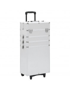 Valigia Trolley per Cosmetici in Alluminio Argento 2
