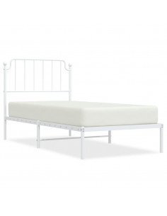 Giroletto con Testiera Metallo Bianco 90x190 cm 2