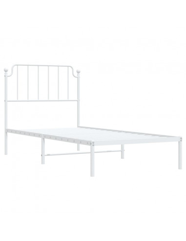 Giroletto con Testiera Metallo Bianco 90x190 cm