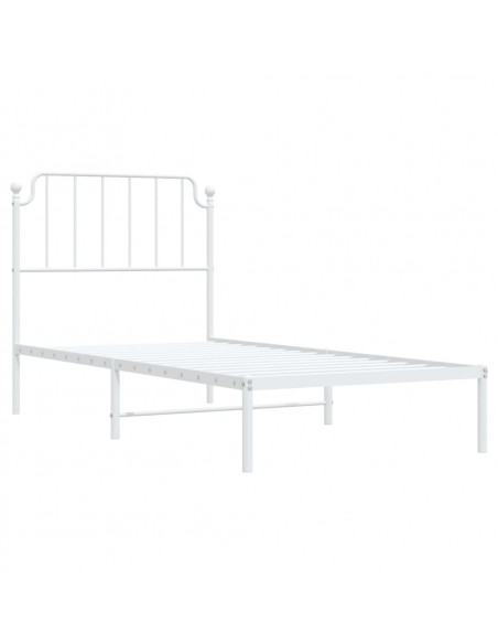 Giroletto con Testiera Metallo Bianco 90x190 cm