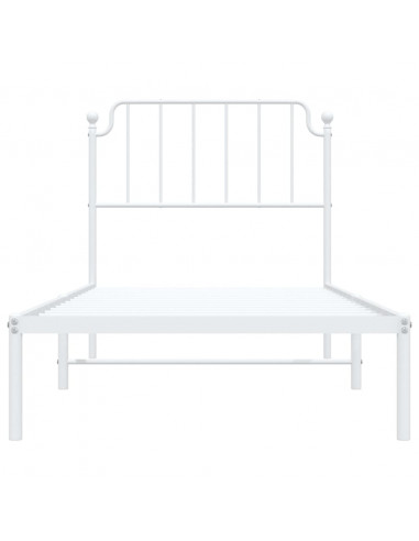 Giroletto con Testiera Metallo Bianco 90x190 cm