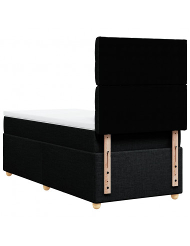 Giroletto a Molle con Materasso Nero 90x200 cm in Tessuto