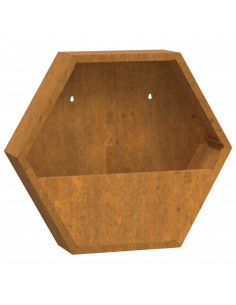 Fioriere da Parete 2 pz Ruggine in Acciaio Corten 46x10x40 cm