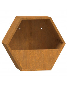 Fioriere da Parete 2 pz Ruggine in Acciaio Corten 30x10x25 cm