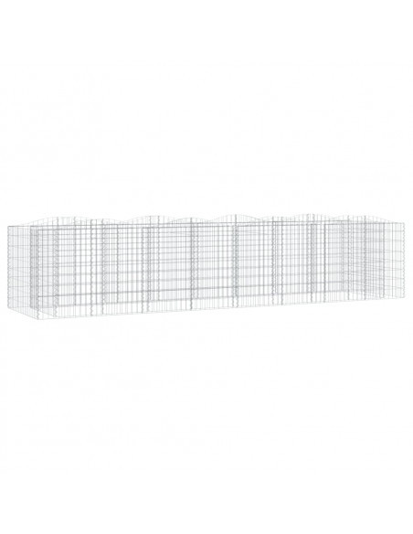 Gabbione ad Arco con Letto Rialzato 400x100x100cm Ferro Zincato