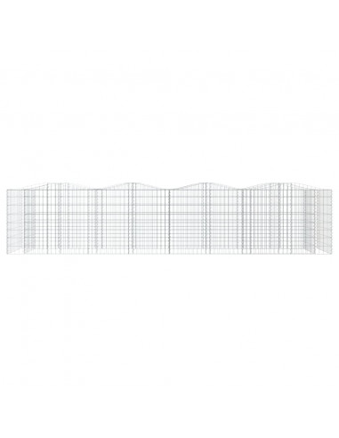 Gabbione ad Arco con Letto Rialzato 400x100x100cm Ferro Zincato