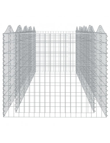 Gabbione ad Arco con Letto Rialzato 400x100x100cm Ferro Zincato