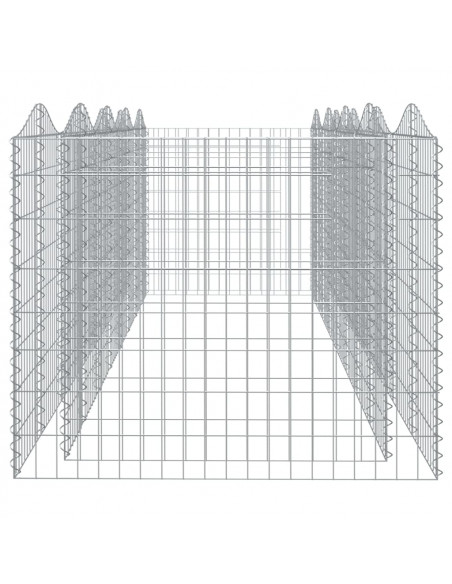 Gabbione ad Arco con Letto Rialzato 400x100x100cm Ferro Zincato
