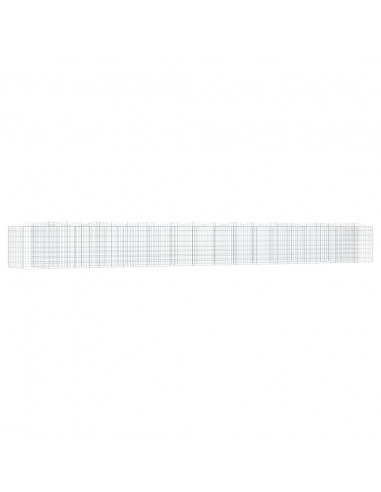 Gabbione ad Arco con Letto Rialzato 800x100x100cm Ferro Zincato