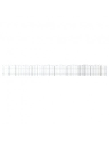 Gabbione ad Arco con Letto Rialzato 800x100x100cm Ferro Zincato