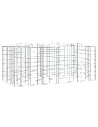 Gabbione ad Arco con Letto Rialzato 200x100x100cm Ferro Zincato