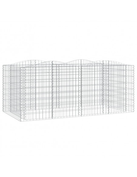 Gabbione ad Arco con Letto Rialzato 200x100x100cm Ferro Zincato