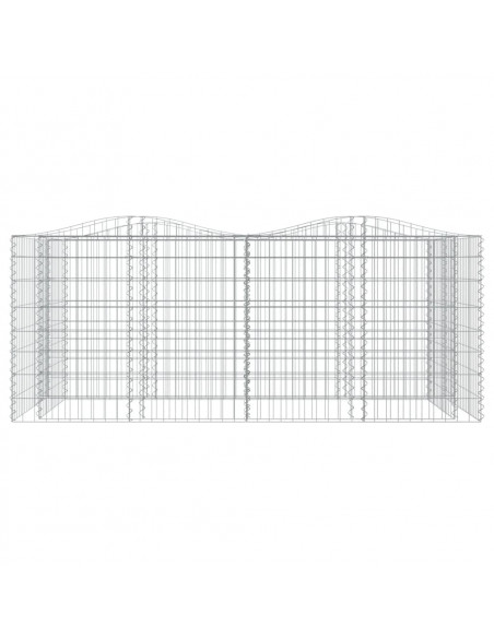 Gabbione ad Arco con Letto Rialzato 200x100x100cm Ferro Zincato