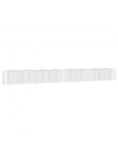 Gabbione ad Arco con Letto Rialzato 800x50x100 cm Ferro Zincato