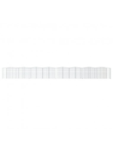 Gabbione ad Arco con Letto Rialzato 800x50x100 cm Ferro Zincato