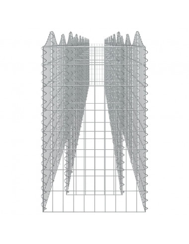 Gabbione ad Arco con Letto Rialzato 800x50x100 cm Ferro Zincato