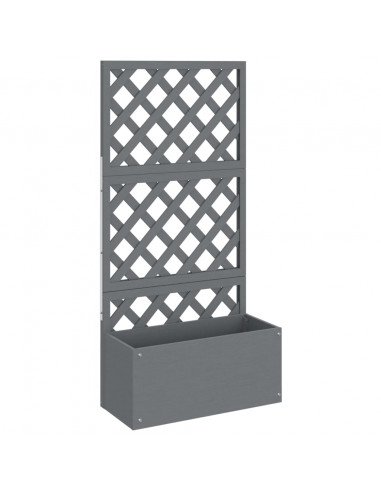 Fioriere a Traliccio 2pz Grigie 65x33x135 cm WPC