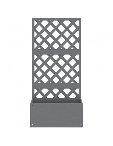 Fioriere a Traliccio 2pz Grigie 65x33x135 cm WPC