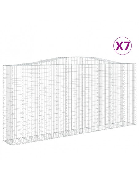 Cesti Gabbioni ad Arco 7 pz 400x50x180/200 cm Ferro Zincato