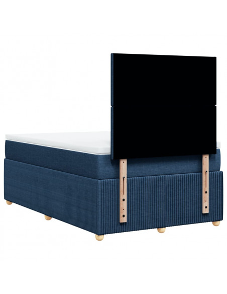 Giroletto a Molle con Materasso Blu 120x190 cm in Tessuto