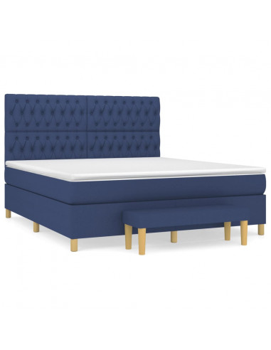 Giroletto a Molle con Materasso Blu 180x200 cm in Tessuto