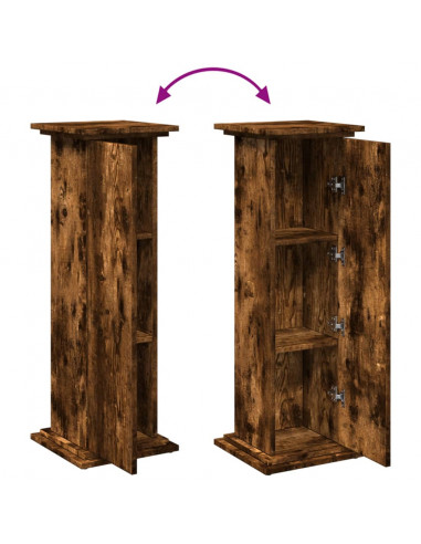 Espositore con Portaoggetti Rovere Fumo 31x30x90cm Truciolato