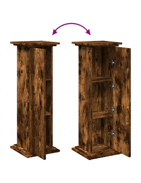 Espositore con Portaoggetti Rovere Fumo 31x30x90cm Truciolato