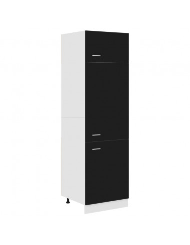 Armadio per Frigo Nero 60x57x207 cm in Legno Multistrato