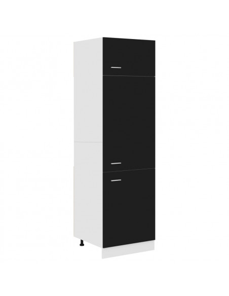 Armadio per Frigo Nero 60x57x207 cm in Legno Multistrato