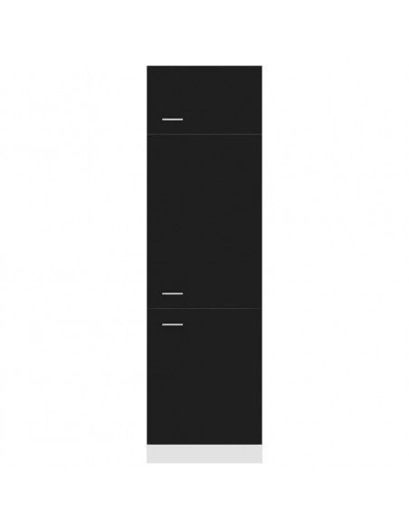 Armadio per Frigo Nero 60x57x207 cm in Legno Multistrato