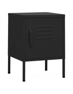 Comodino Nero 35x35x51 cm in Acciaio 2