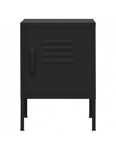 Comodino Nero 35x35x51 cm in Acciaio