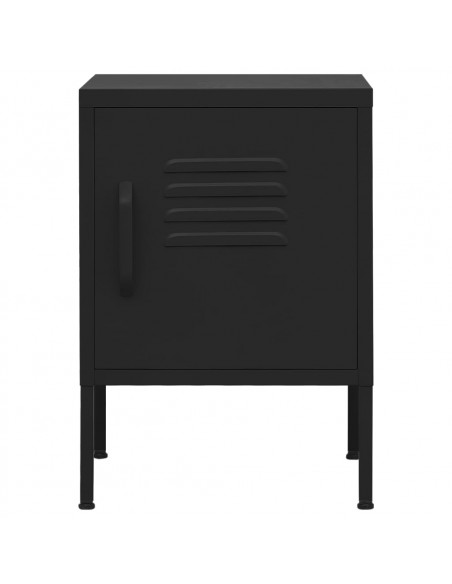 Comodino Nero 35x35x51 cm in Acciaio