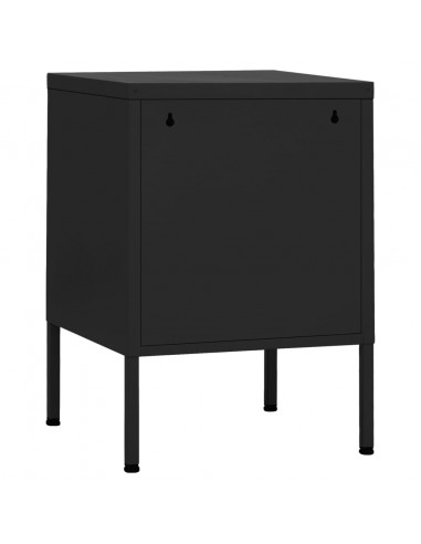 Comodino Nero 35x35x51 cm in Acciaio