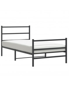 Giroletto con Testiera e Pediera Metallo Nero 107x203 cm 2