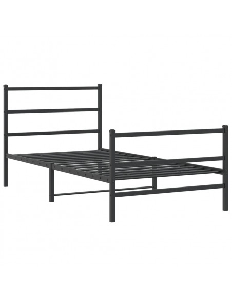 Giroletto con Testiera e Pediera Metallo Nero 107x203 cm