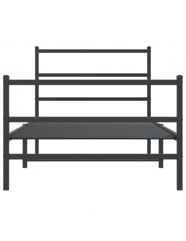 Giroletto con Testiera e Pediera Metallo Nero 107x203 cm