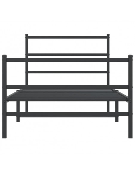 Giroletto con Testiera e Pediera Metallo Nero 107x203 cm