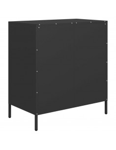 Credenza Nera 68x39x73,5 cm in Acciaio Laminato a Freddo 2